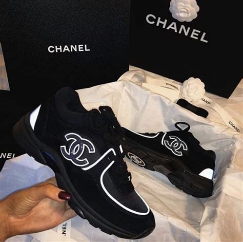 chanel black logo contrasted sneakers|chanel black sneakers outfit.